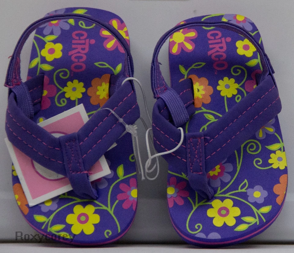 Circo девочек фиолетовый с цветами Flip Flop туфли размер 6 новый с Ярлыками - Изображение 1 из 1
