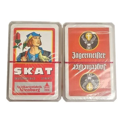 Jägermeister Skat-Karten Deutsches Blatt 32 Blatt + Etui Altenburger, Reisespiel
