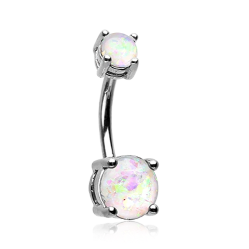 Sexy piedra preciosa de ópalo brillante conjunto de anillo para el vientre negro púrpura blanco verde azulado rosa Foto 1 de 1