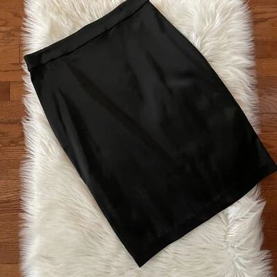 Tadashi Shojl Stretch Satin Pencil Skirt in Black Size 12  - Image 1 of 4
