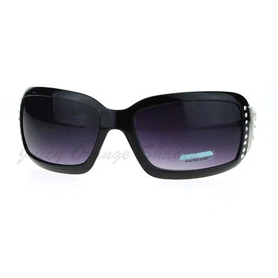 Gafas de sol con escudo rectangular para mujer estrás estampados de animales Foto 1 de 4