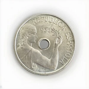 Spain 1934 - 25 Centimos Coin - II Republic - Imagen 1 de 4