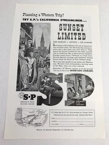 Southern Pacific Sunset Limited Vtg 1954 Print Ad Advertising Art - Picture 1 of 3