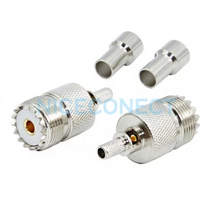10 piezas conector de soldadura hembra conector UHF SO-239 para cable RG58 LMR195 RG142 RG400 - Imagen 1 de 5
