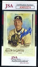 John Smoltz JSA Coa Signed 2020 Topps Allen and Ginter Autograph
