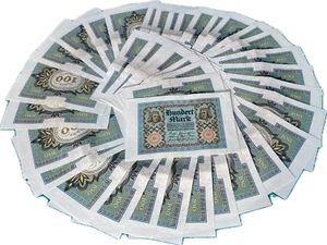 49 X Weimar República Hundert Mark 1920 Reichsbanknote con números consecutivos! - Imagen 1 de 4