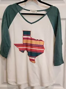 3/4 Sleeve TEXAS Themed Shirt Size M/L FREE SHIPPING!! - Picture 1 of 5