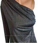 Black Dress Shimmer Sparkle Asymmetrical One Shoulder Glitter Jr Large Designer