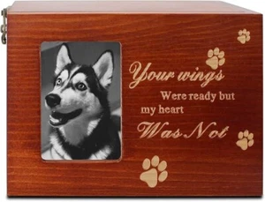 Pet Urns for Dogs Ashes Memorial Wooden Pet Urn for Dog Ashes Small Cat/Dog Urns - Picture 1 of 6