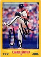 Charlie Kerfeld Signed 1988 Score #479 MLB Baseball Card AUTO Astros