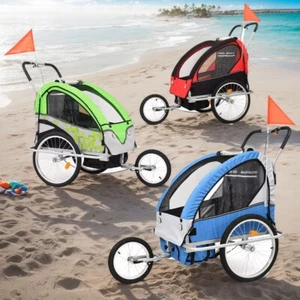 Foldable Pet Bike Trailer 40kg Capacity w/Mosquito Mesh Outdoor Bicycle Carrier - Picture 1 of 16