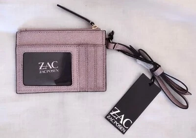 NWT Zac Posen Credit Card Wristlet Wallet Earthette Rose Cloud Sparkle - Image 1 of 4