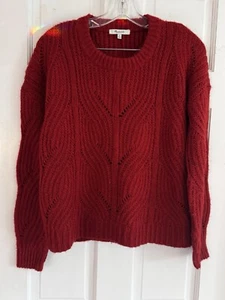 MADEWELL Women’s Sz XS Pointelle Knit Alpaca Blend Crewneck Sweater Career - Picture 1 of 7