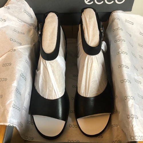 Sandalo in pelle con zeppa Ecco Shape 35 taglia 5 5 5 UK 25018301001 nero nuovo