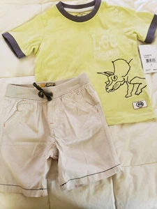 lee boys2 piece set,yellow shirt,send color short 2pocket. size 3t - Picture 1 of 3