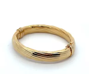 7” Vintage Veronese Italy 925 Gold Vermeil Hinged Bangle Bracelet 24.4g - Picture 1 of 8