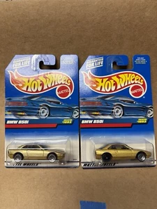 1999 Hot Wheels WHEEL ERROR BMW 850i Collector #1093 Gold PAIR - Picture 1 of 16