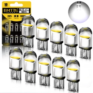 10pc White LED T10 194 168 W5W License Plate Light Interior Map Dome Trunk Bulbs - Imagen 1 de 6