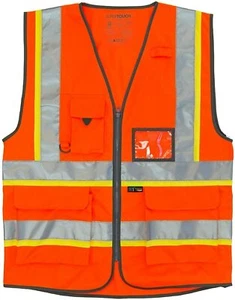 Supertouch Hi Vis Viz Executive Vest High Visibility Zip Up Reflective Security - Picture 1 of 4
