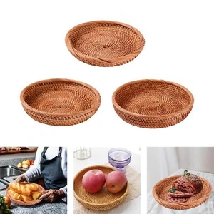 Wicker Fruit Basket Food Serving Basket Wicker Bowl for Home Kitchen Wallet - Picture 1 of 29