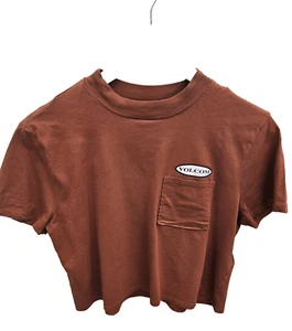 Volcom Pocket Dial T-Shirt Dark Clay Short Sleeve Womens Medium Vgc - Picture 1 of 8