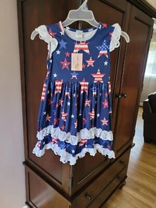 Mia Bella Girls Patriotic Dress NWT Size XL - Picture 1 of 2