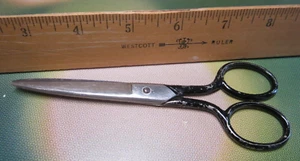 New York Board of Education School Scissors 5 3/4" black handle Vintage Pointed - Picture 1 of 5