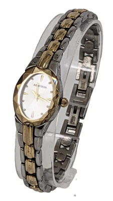 Armitron Silver & Gold Tone Elegant Watch One Jewel Swiss Parts w NEW BATT - image 1 of 4