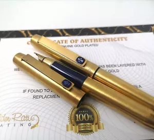 24k Gold Plated Parker 25 Fountain Pen / Ballpoint Writing Pen Set Vintage Gift - Picture 1 of 3