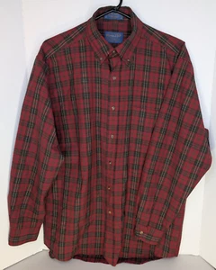 Sir Pendleton Shirt Mens Medium Red Green Plaid 100% Virgin Wool RN 29685 - Picture 1 of 5