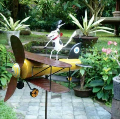 NUEVA ESCULTURA DE DECORACIÓN DE PATIO GIRATORIA CINÉTICA ACCIONADA POR VIENTO ESPIGA DE AVIADOR Foto 1 de 3