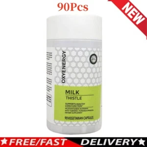 90Pcs Oxyenergy Milk Thistle Extract Vegan Capsules For Liver Function Strength - Bild 1 von 11