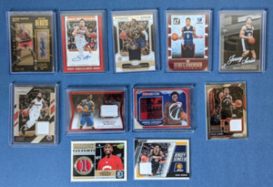 Jersey/relic & autograph lot 11 cards numbered sticker auto basketball NBA
