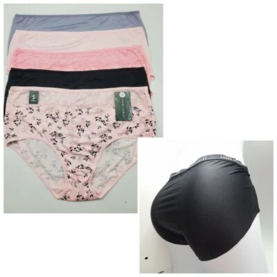 Paquete de 5 bragas calzoncillos grandes de microfibra para mujer LAURA ASHLEY rosa negro gris Foto 1 de 4