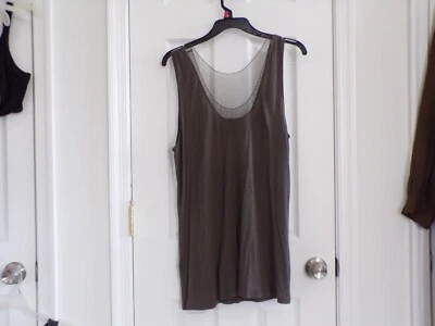 BLUSA SIN MANGAS MUJER SIMPLE VERA VERA WANG XL MARRÓN OSCURO CON CUENTAS Y LENTEJUELAS Foto 1 de 4