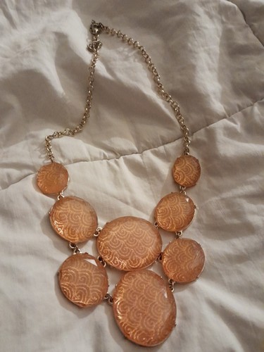 VETEMENTS Orange Color Acrylic Bib Style Statement Necklace