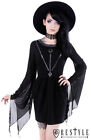 Restyle Coven Tunic Black Gothic Dress Leather Straps Witchcraft Fashion Goth