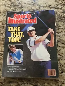 June 29 1987 Scott Simpson US Open Golf Sports Illustrated Tom Watson OLD - Picture 1 of 1