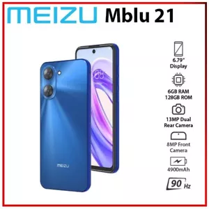 (Nuovo) MEIZU Mblu 21 6 GB + 128 GB BLU Dual SIM telefono cellulare Android sbloccato - Foto 1 di 4