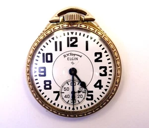 Elgin 1952 BW Raymond RAILROAD Grade 571 Model 20 21J 10K G.F. Pocket Watch 16S - Picture 1 of 15