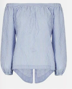NEW BCBG MAX AZRIA ELLSIE OFF-THE-SHOULDER STRIPED TOP TST1W456 SIZE S $138.00 - Picture 1 of 4