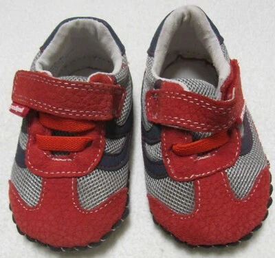PEDIPED NUEVO Bebé Niños Talla 6 12 Meses Azul Marino Rojo Original Zapatillas Zapatos Foto 1 de 4