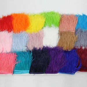 Feather Trim Fringe Fluffy Edge Sewing DIY Craft Dance Costume Dress Curtain - Picture 1 of 22
