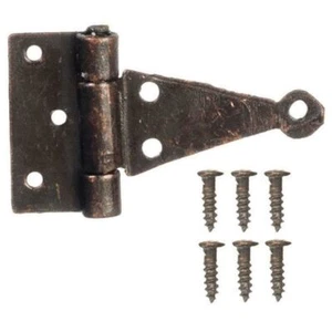 Dolls House 4 Bronze T Hinges Miniature DIY Fixtures & Fittings Hardware - Picture 1 of 8
