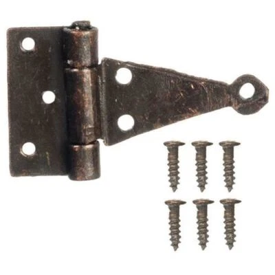 Dolls House 4 Bronze T Hinges Miniature DIY Fixtures & Fittings Hardware - Image 1 of 4