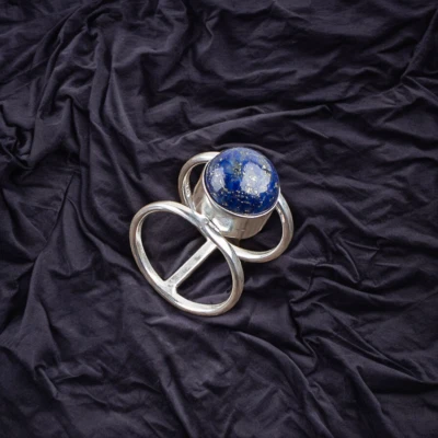 Lapis Lazuli Gemstone 925 Sterling Silver Ring Handmade Jewelry Ring - Image 1 of 3