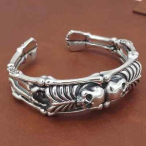 Retro Gothic Skull Bracelet Men Hip Hop Rock Punk Bracelet Birthday Party Gift - Picture 1 of 10