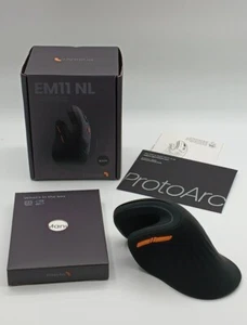 ProtoArc Ergonomic Vertical Mouse, EM11 NL Bluetooth Mouse Wireless, Black - Picture 1 of 7