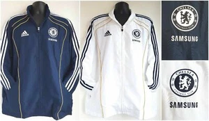 Herren Adidas Chelsea FC Vorjacke marineblau & weiß Reißverschlusstaschen leicht  - Bild 1 von 10