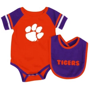 Juego de Body y Babera Naranja Tigres Clemson Infante - Imagen 1 de 3